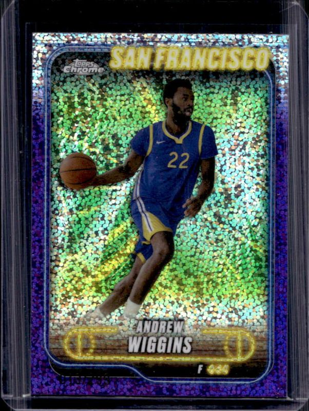 Andrew Wiggins 2024 Topps Chrome #155 Purple Speckle Refractor /299 RAW