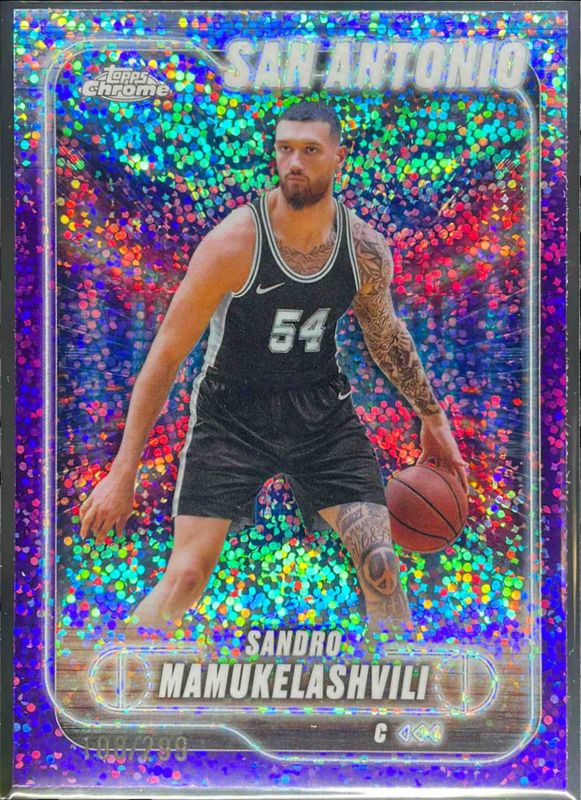 Sandro Mamukelashvili 2024 Topps Chrome #186 Purple Speckle Refractor /299 RAW