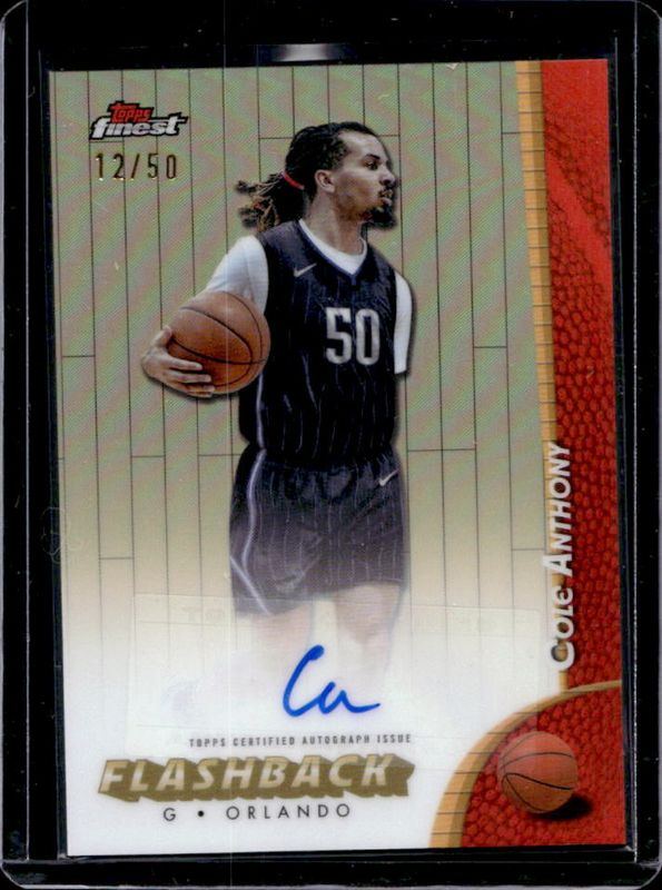 Cole Anthony 2024 Topps Finest #FBA-CA Flashback Autographs - Gold Refractor /50 RAW