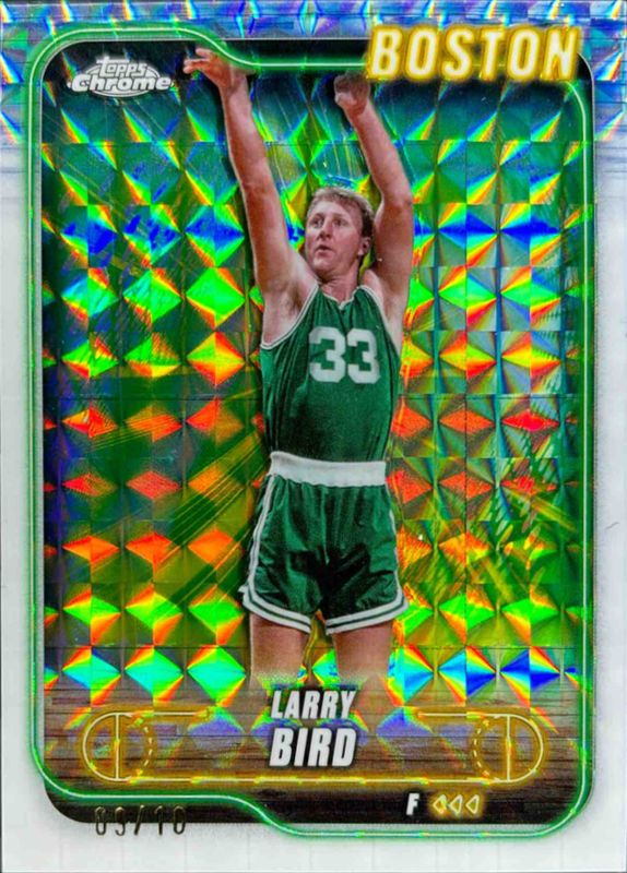 Larry Bird 2024 Topps Chrome #32 White Geometric Refractor /10 RAW