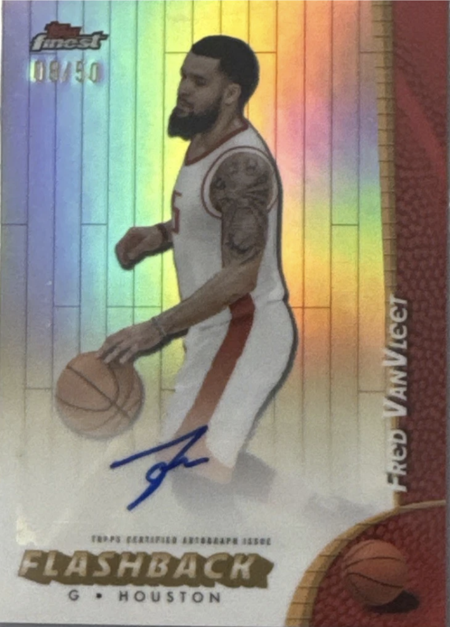 Fred VanVleet 2024 Topps Finest #FBA-FV Flashback Autographs
