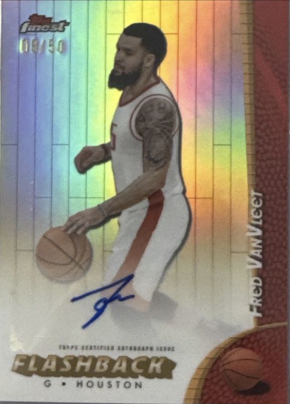 Fred VanVleet 2024 Topps Finest #FBA-FV Flashback Autographs - Gold Refractor /50 RAW