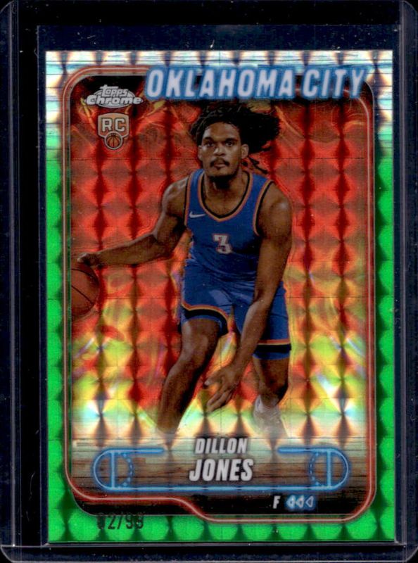 Dillon Jones 2024 Topps Chrome #189 Green Geometric Refractor /99 RAW