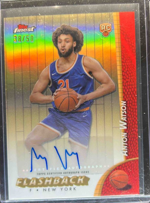 Anton Watson 2024 Topps Finest #FBA-AW Flashback Autographs - Gold Refractor /50 RAW
