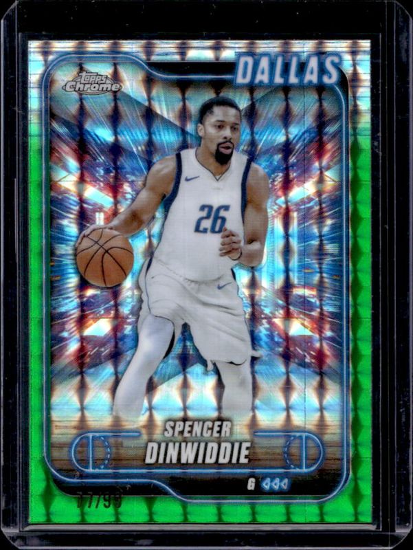 Spencer Dinwiddie 2024 Topps Chrome #175 Green Geometric Refractor /99 RAW