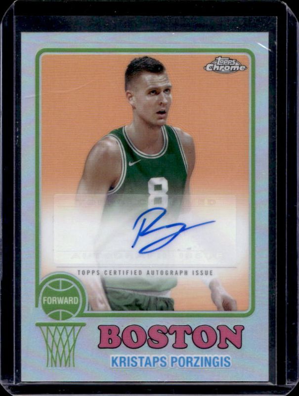 Kristaps Porzingis 2024 Topps Chrome #73TA-KP 1973 Autographs - Refractor RAW