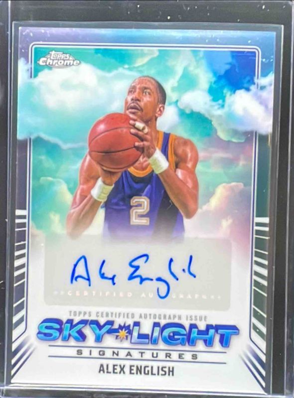 Alex English 2024 Topps Chrome #SLS-AE Sky Light Signatures RAW