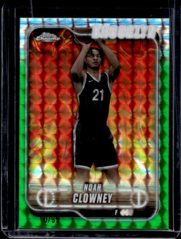 Noah Clowney 2024 Topps Chrome #118 Green Geometric Refractor /99 RAW