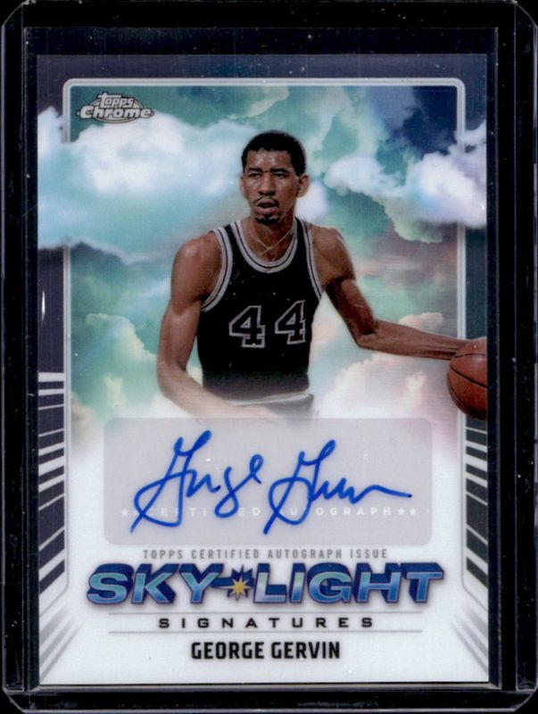 George Gervin 2024 Topps Chrome #SLS-GG Sky Light Signatures RAW