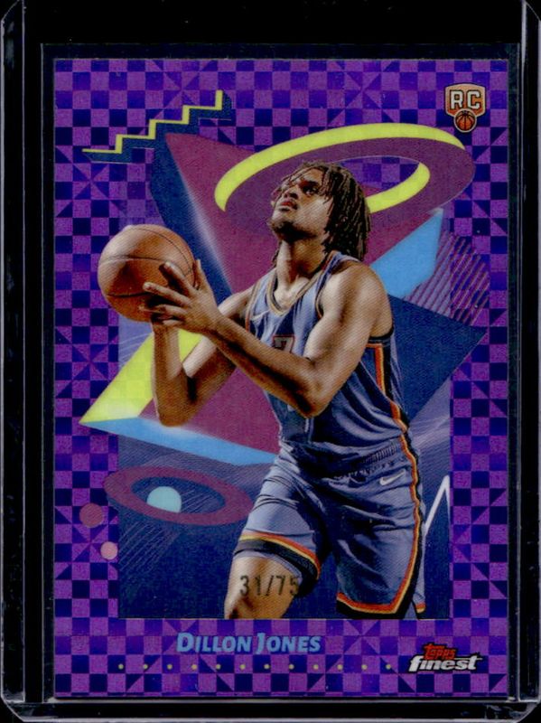 Dillon Jones 2024 Topps Finest #270 Base Rare - Purple X-Fractor /75 RAW