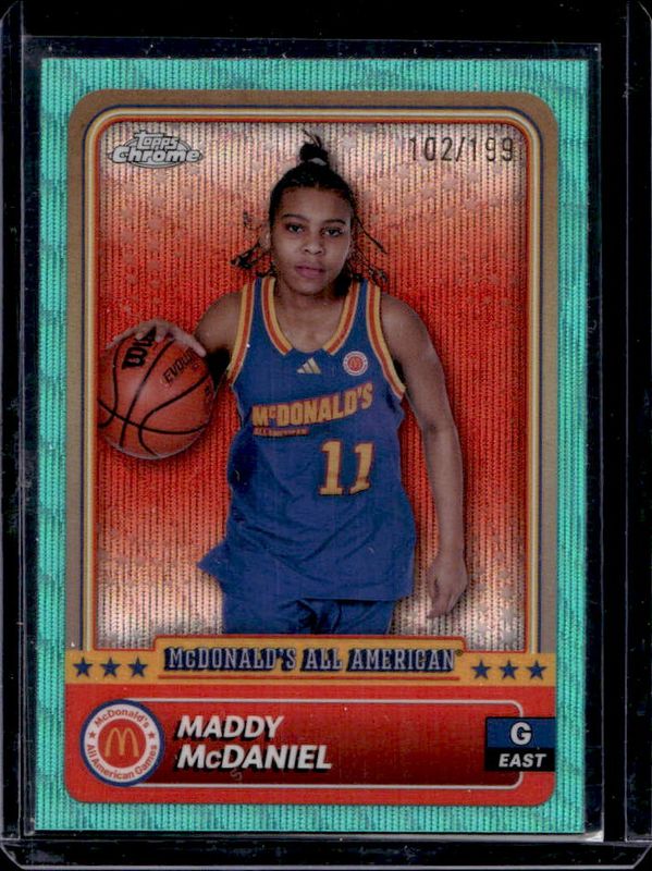 Maddy McDaniel 2024 Topps Chrome McDonald's All-American #57 Aqua Wave Refractor /199 RAW