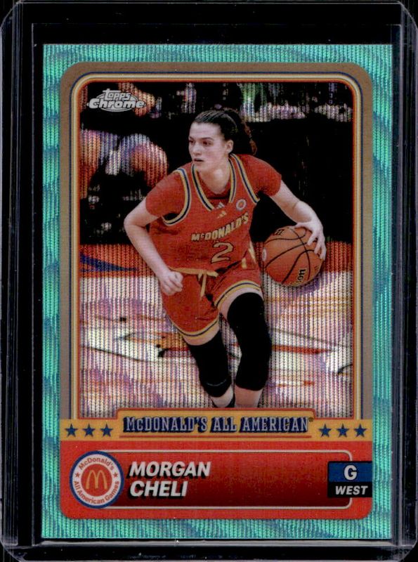 Morgan Cheli 2024 Topps Chrome McDonald's All-American #16 Aqua Wave Refractor /199 RAW
