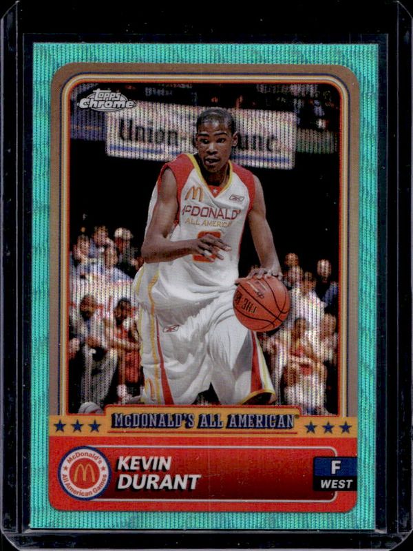 Kevin Durant 2024 Topps Chrome McDonald's All-American #45 Aqua Wave Refractor /199 RAW