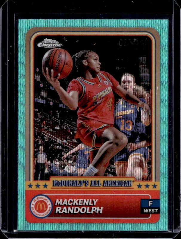 Mackenly Randolph 2024 Topps Chrome McDonald's All-American #21 Aqua Wave Refractor /199 RAW