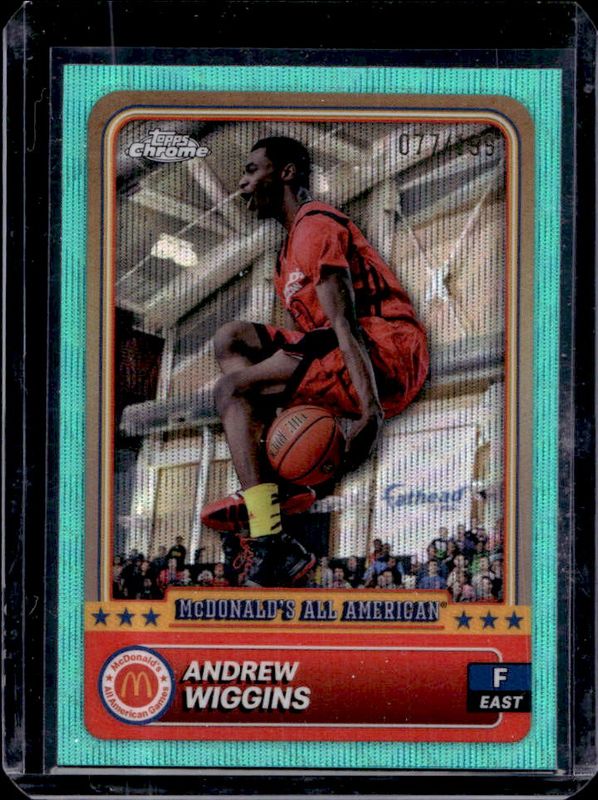 Andrew Wiggins 2024 Topps Chrome McDonald's All-American #86 Aqua Wave Refractor /199 RAW