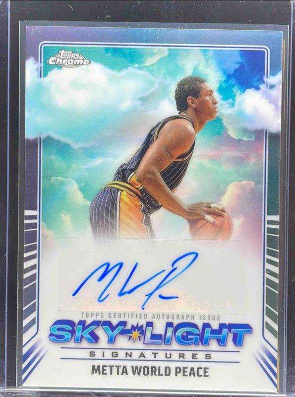 Metta World Peace 2024 Topps Chrome #SLS-MW Sky Light Signatures RAW
