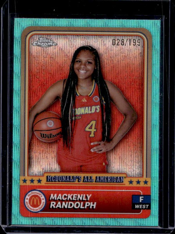 Mackenly Randolph 2024 Topps Chrome McDonald's All-American #71 Aqua Wave Refractor /199 RAW