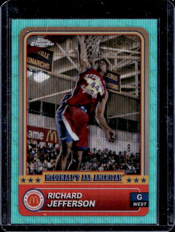 Richard Jefferson 2024 Topps Chrome McDonald's All-American #36 Aqua Wave Refractor /199 RAW
