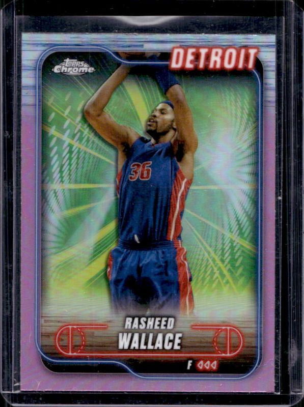 Rasheed Wallace 2024 Topps Chrome #23 Pink Refractor RAW
