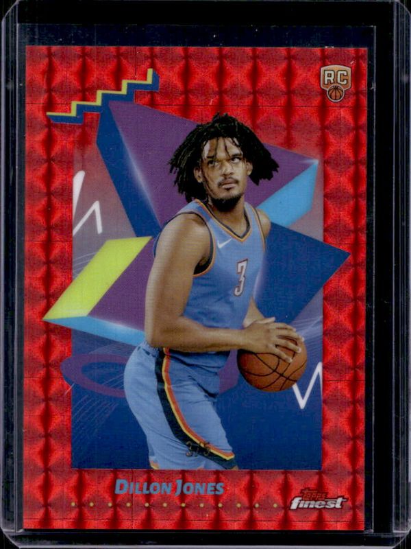 Dillon Jones 2024 Topps Finest #166 Base Uncommon - Red Geometric Refractor /5 RAW