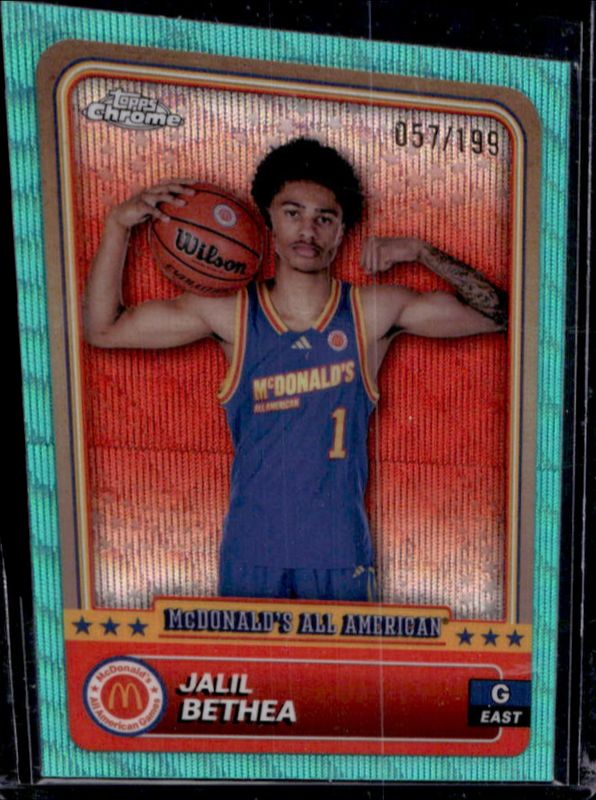 Jalil Bethea 2024 Topps Chrome McDonald's All-American #75 Aqua Wave Refractor /199 RAW
