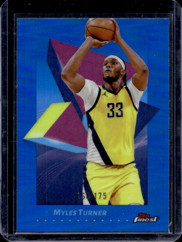 Myles Turner 2024 Topps Finest #36 Base Common - Blue Refractor /175 RAW
