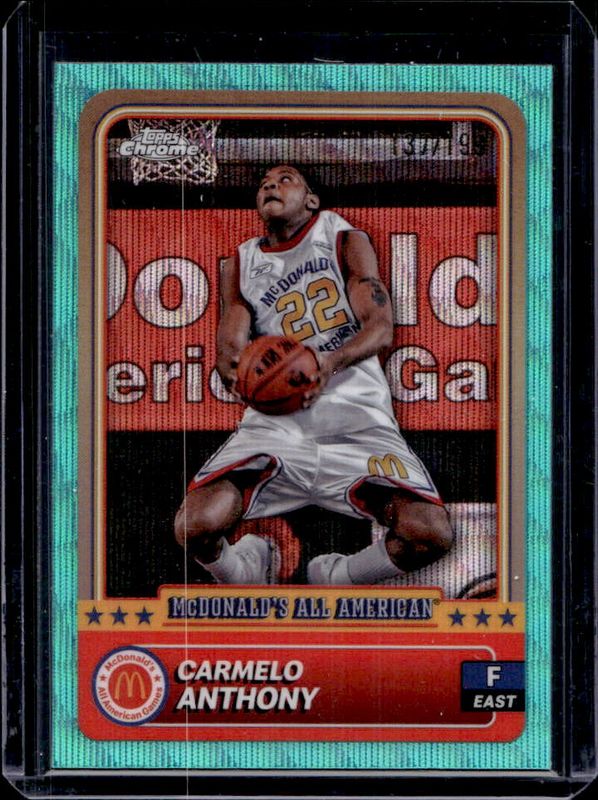 Carmelo Anthony 2024 Topps Chrome McDonald's All-American #43 Aqua Wave Refractor /199 RAW