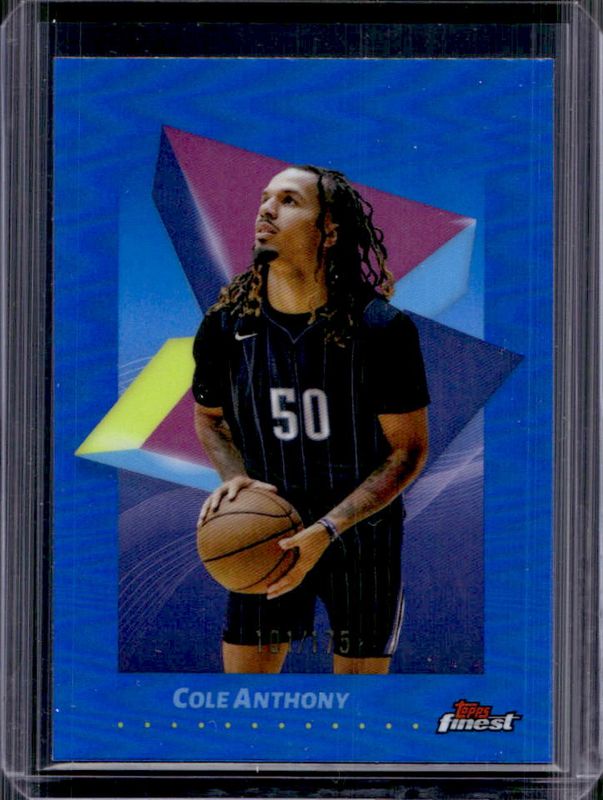 Cole Anthony 2024 Topps Finest #72 Base Common - Blue Refractor /175 RAW