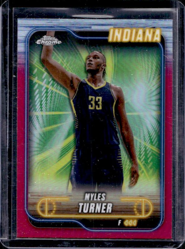 Myles Turner 2024 Topps Chrome #38 Pink Refractor RAW