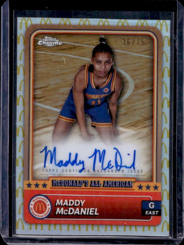 Maddy McDaniel 2024 Topps Chrome McDonald's All-American #7 Base Autographs - McDonald's Logo Refractor /75 RAW