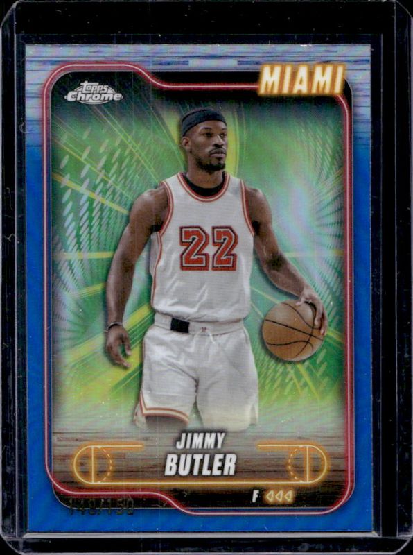 Jimmy Butler 2024 Topps Chrome #16 Blue Refractor /150 RAW