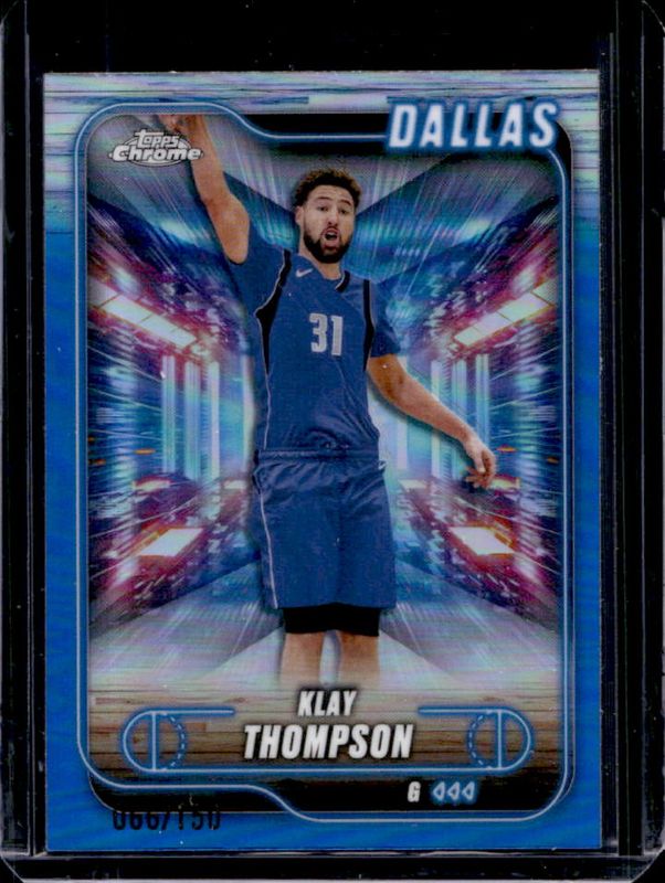 Klay Thompson 2024 Topps Chrome #178 Blue Refractor /150 RAW