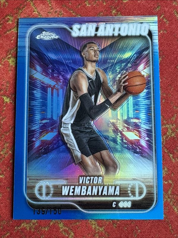 Victor Wembanyama 2024 Topps Chrome #193 Blue Refractor /150 RAW