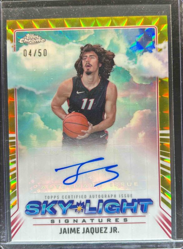 Jaime Jaquez Jr. 2024 Topps Chrome #SLS-JJ Sky Light Signatures - Gold Geometric Refractor /50 RAW