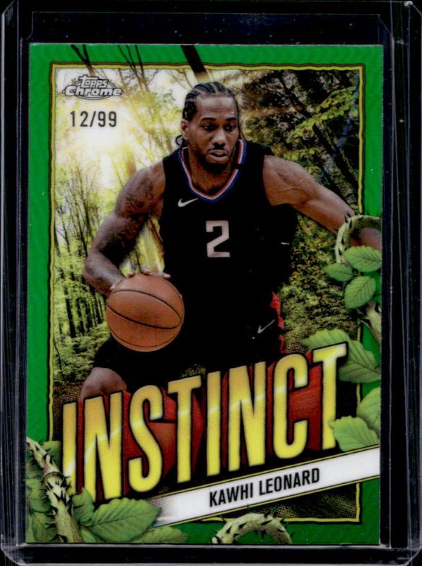 Kawhi Leonard 2024 Topps Chrome #INS-3 Instinct - Green Refractor /99 RAW