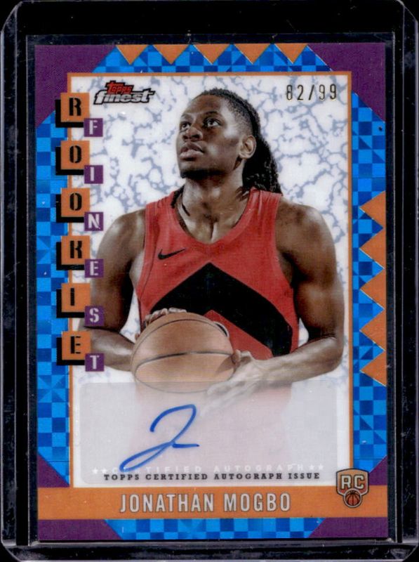 Jonathan Mogbo 2024 Topps Finest #RFA-JM Rookie Finest Autographs - Blue X-Fractor /99 RAW