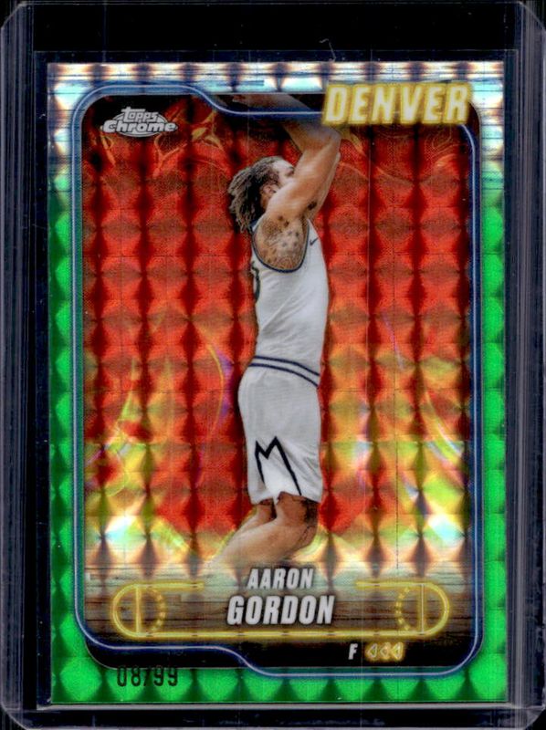 Aaron Gordon 2024 Topps Chrome #62 Green Geometric Refractor /99 RAW