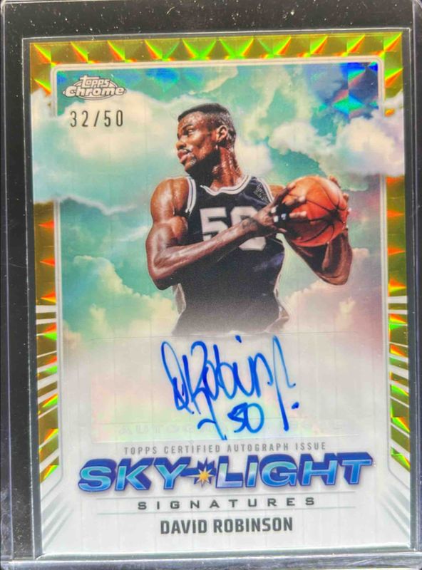 David Robinson 2024 Topps Chrome #SLS-DR Sky Light Signatures - Gold Geometric Refractor /50 RAW
