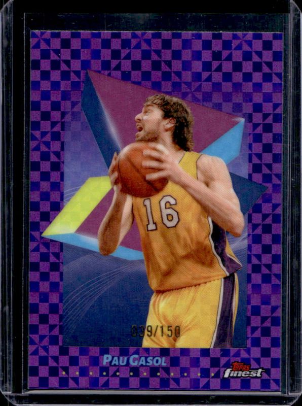 Pau Gasol 2024 Topps Finest #41 Base Common - Purple X-Fractor /150 RAW