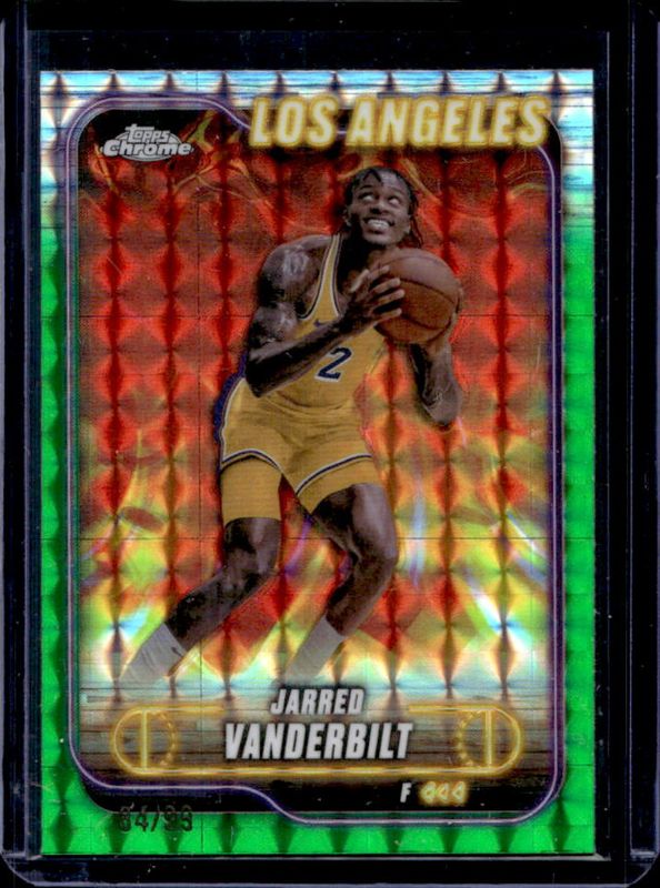 Jarred Vanderbilt 2024 Topps Chrome #27 Green Geometric Refractor /99 RAW