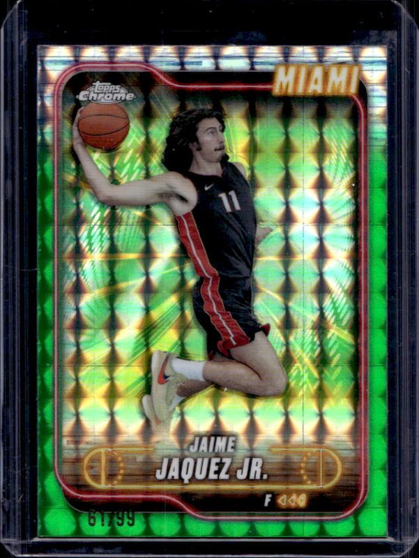 Jaime Jaquez Jr. 2024 Topps Chrome #36 Green Geometric Refractor /99 RAW