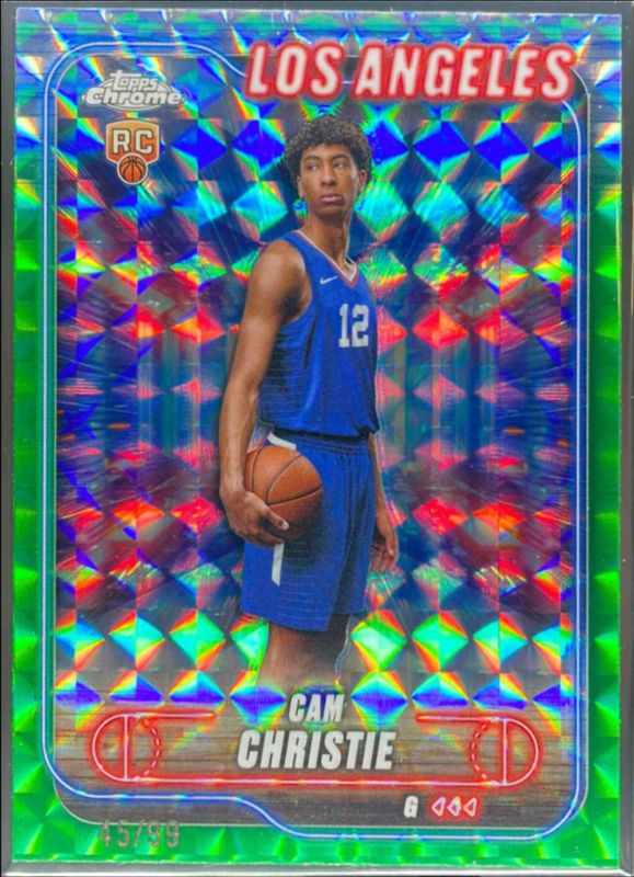 Cam Christie 2024 Topps Chrome #151 Green Geometric Refractor /99 Rookie RAW