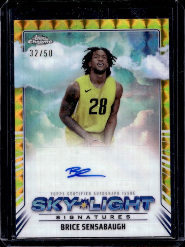 Brice Sensabaugh 2024 Topps Chrome #SLS-BS Sky Light Signatures - Gold Geometric Refractor /50 RAW