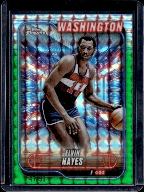 Elvin Hayes 2024 Topps Chrome #85 Green Geometric Refractor /99 RAW