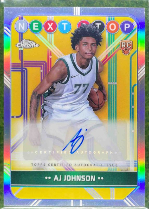 AJ Johnson 2024 Topps Chrome #NSS-AJ Next Stop Signatures - Refractor Rookie RAW