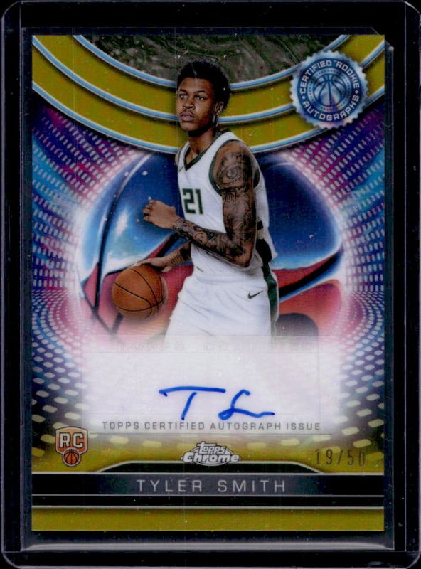 Tyler Smith 2024 Topps Chrome #TCRA-TSM Certified Autographs Issue Rookies - Gold Refractor /50 RAW