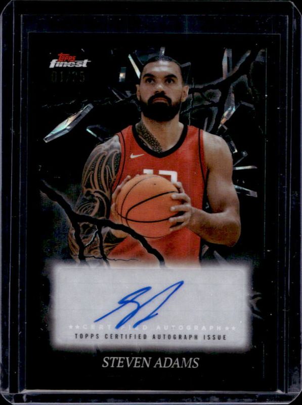 Steven Adams 2024 Topps Finest #ES-SA Electrifying Signatures - Black Geometric Refractor /25 RAW
