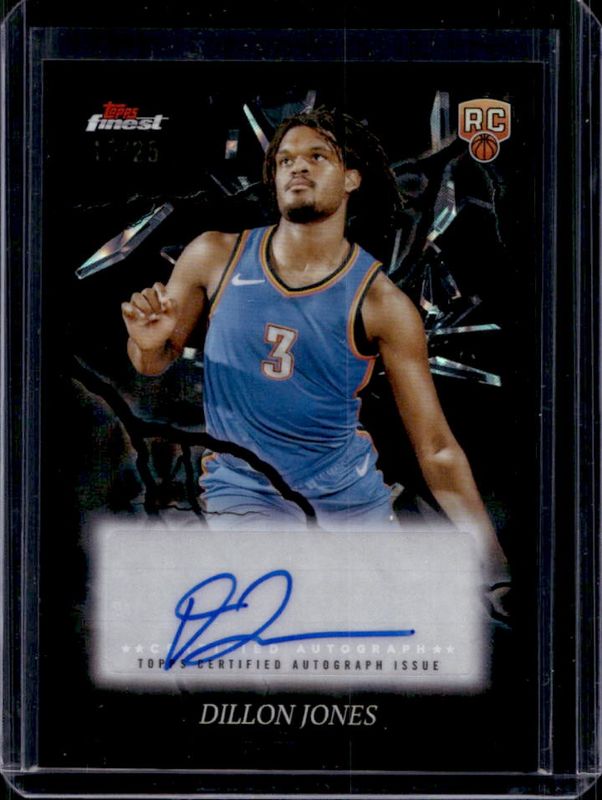 Dillon Jones 2024 Topps Finest #ES-DJ Electrifying Signatures - Black Geometric Refractor /25 RAW