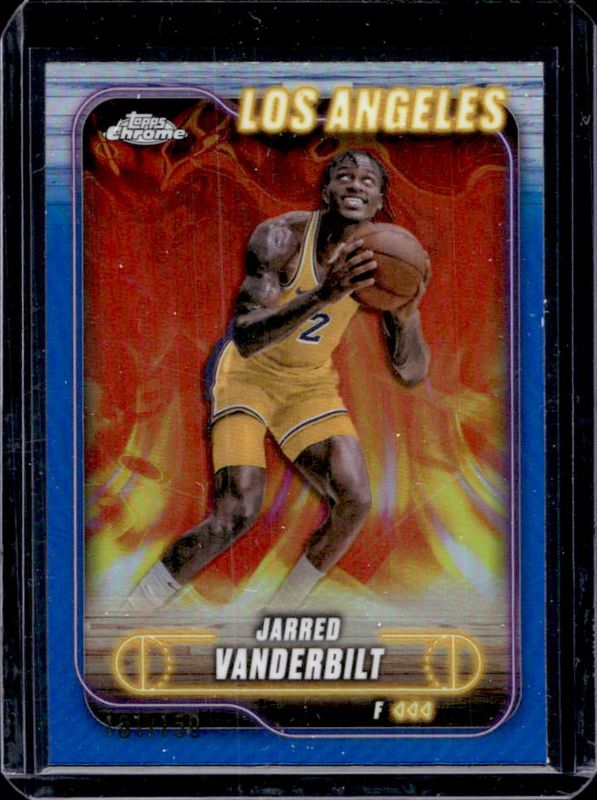 Jarred Vanderbilt 2024 Topps Chrome #27 Blue Refractor /150 RAW