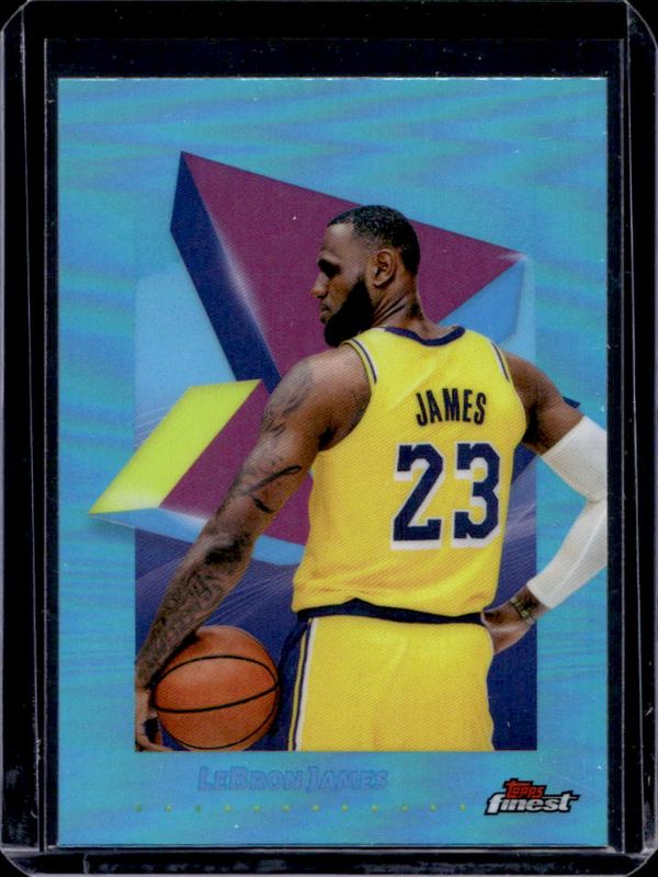 LeBron James 2024 Topps Finest #45 Base Common - Sky Blue Refractor RAW